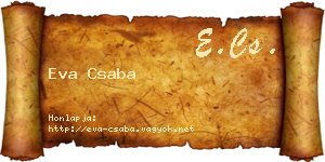 Eva Csaba névjegykártya