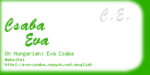 csaba eva business card